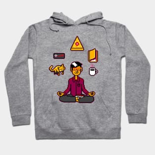 Meditation Games Coffee and Books Hoodie